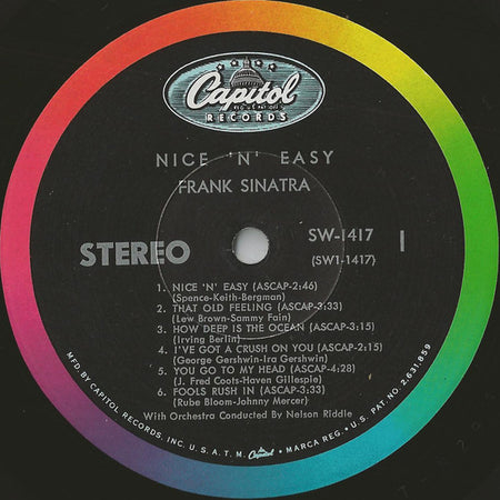 Frank Sinatra : Nice 'N' Easy (LP, Album, RP, Scr)