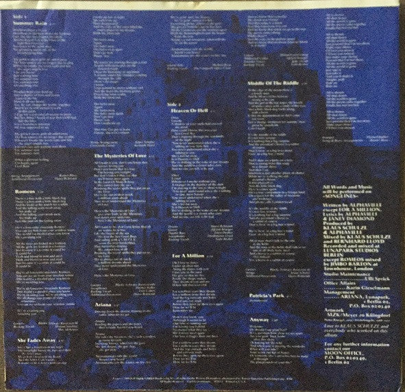 Alphaville : The Breathtaking Blue (LP, Album)