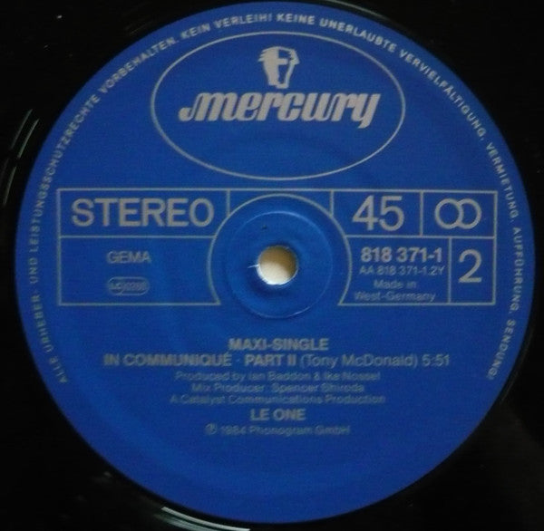 Le One : In Communiqué (12", Maxi)