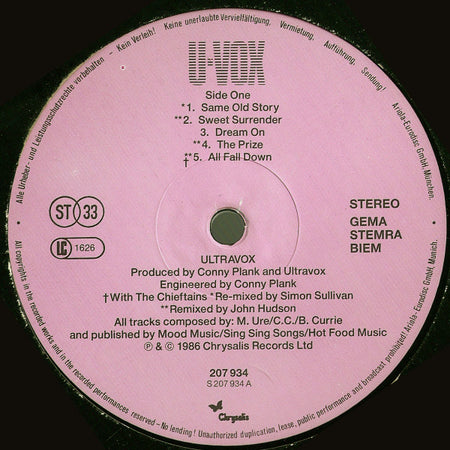 Ultravox : U-Vox (LP, Album)