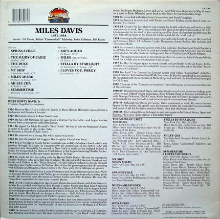 Miles Davis : Miles Davis 1957-1958 Meets Gil Evans, Julian "Cannonball" Adderley, John Coltrane, Bill Evans (LP, Comp)