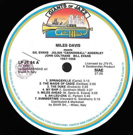 Miles Davis : Miles Davis 1957-1958 Meets Gil Evans, Julian "Cannonball" Adderley, John Coltrane, Bill Evans (LP, Comp)