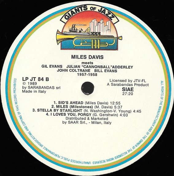 Miles Davis : Miles Davis 1957-1958 Meets Gil Evans, Julian "Cannonball" Adderley, John Coltrane, Bill Evans (LP, Comp)