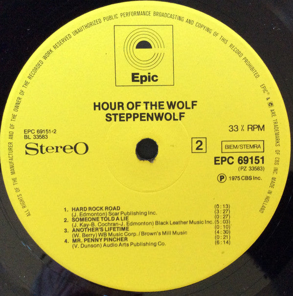 Steppenwolf : Hour Of The Wolf (LP, Album)
