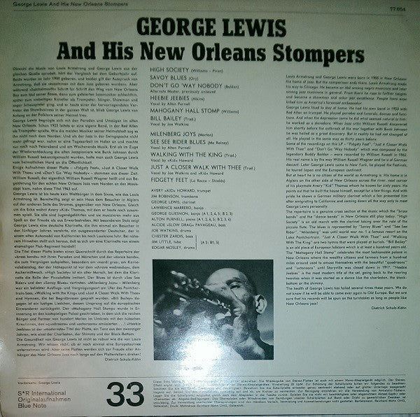 George Lewis And His New Orleans Stompers : George Lewis And His New Orleans Stompers (LP)
