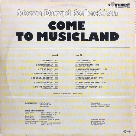 Steve David Selection : Come To Musicland (LP, Album)