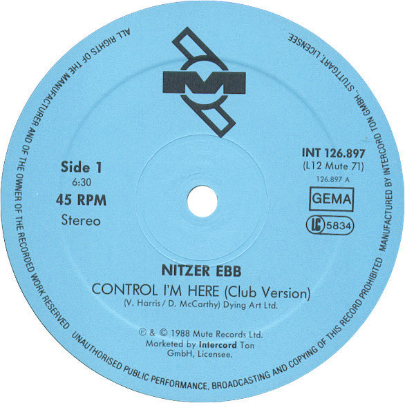 Nitzer Ebb : Control Im Here - Edition Number Two (Strategic Dancefloor Initiative) (12", Maxi, Ltd)
