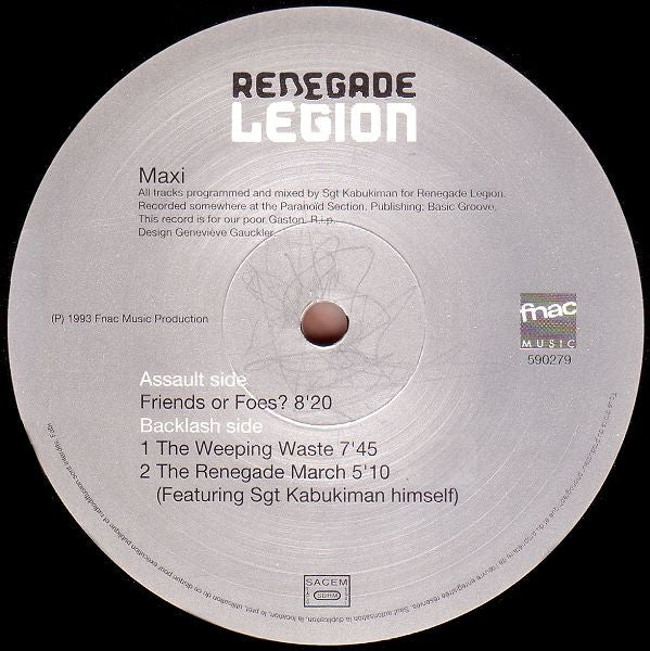 Renegade Legion : Friends Or Foes? (12", Maxi)