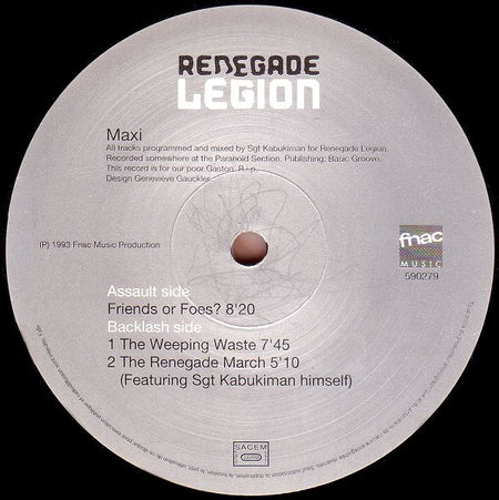 Renegade Legion : Friends Or Foes? (12", Maxi)