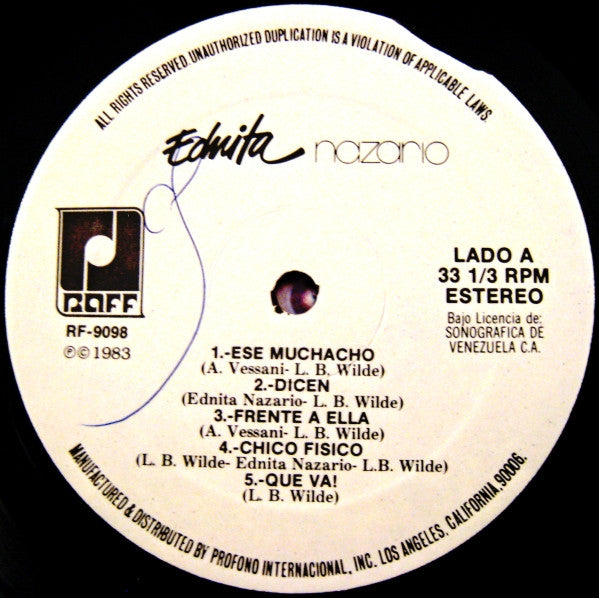 Ednita Nazario : Ednita Nazario (LP, Album)