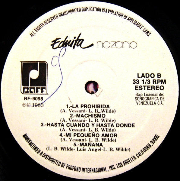 Ednita Nazario : Ednita Nazario (LP, Album)