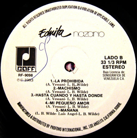 Ednita Nazario : Ednita Nazario (LP, Album)