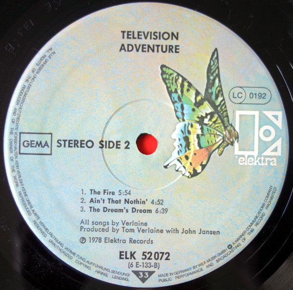 Television : Adventure (LP, Album)