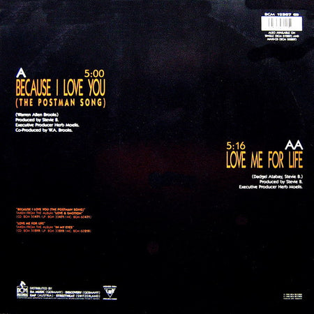 Stevie B.* : Because I Love You (The Postman Song) / Love Me For Life (12", Maxi)