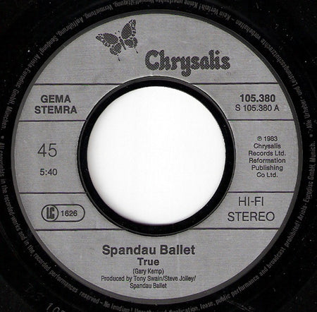 Spandau Ballet : True (7", Single)