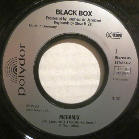 Black Box : Megamix (Everybody Everybody - I Don't Know Anybody Else - Ride On Time) (7", Single)