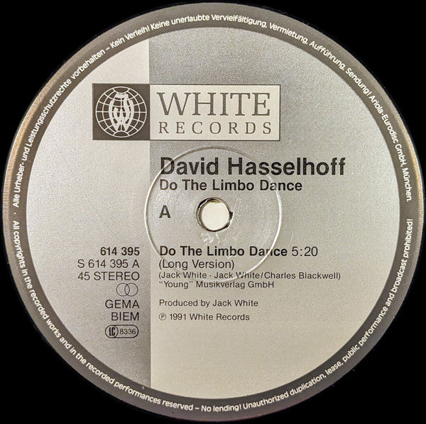 David Hasselhoff : Do The Limbo Dance (12", Maxi)