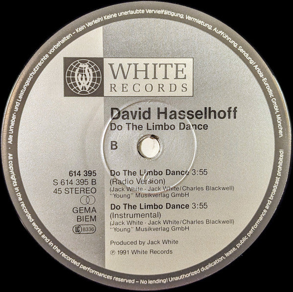 David Hasselhoff : Do The Limbo Dance (12", Maxi)