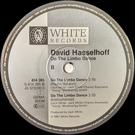 David Hasselhoff : Do The Limbo Dance (12", Maxi)