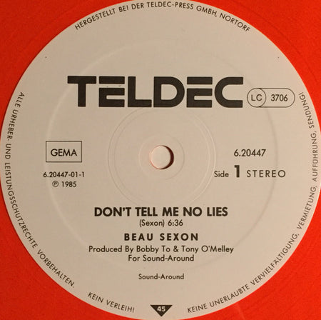 Beau Sexon : Don't Tell Me No Lies (12", Maxi, Ora)
