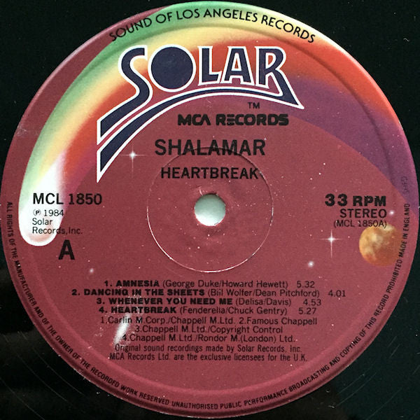 Shalamar : Heartbreak (LP, Album)
