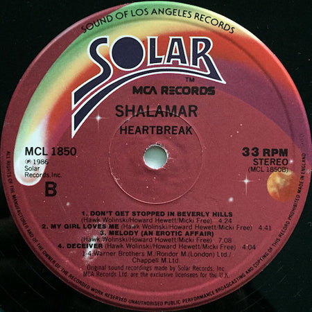 Shalamar : Heartbreak (LP, Album)