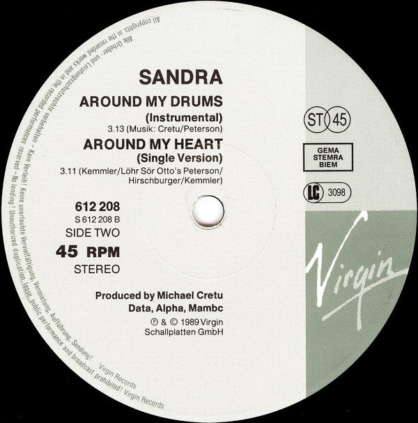 Sandra : Around My Heart (Extended) (12", Single)