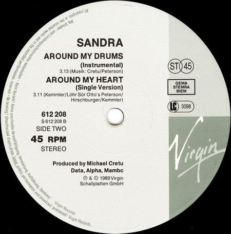 Sandra : Around My Heart (Extended) (12", Single)
