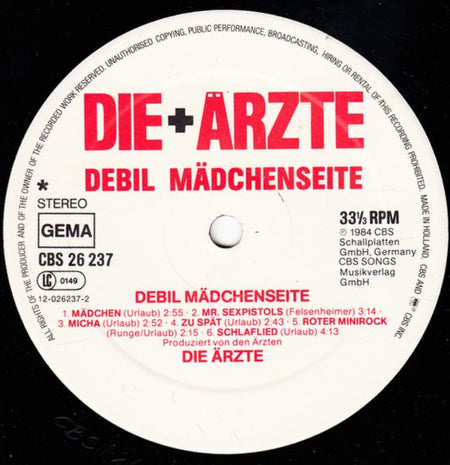 Die Ärzte : Debil (LP, Album)