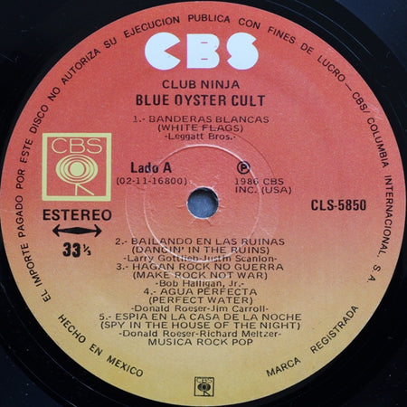 Blue Öyster Cult : Club Ninja (LP, Album)