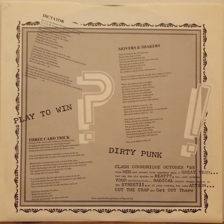 The Clash : Cut The Crap (LP, Album)