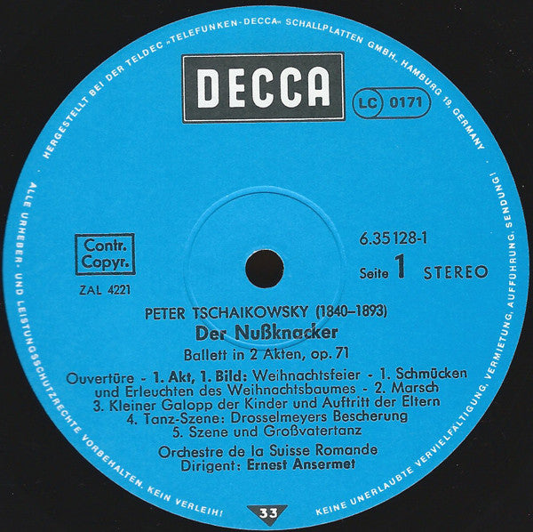 Pyotr Ilyich Tchaikovsky, Ernest Ansermet, L'Orchestre De La Suisse Romande : Nussknacker-Ballett (2xLP + Box, RE)