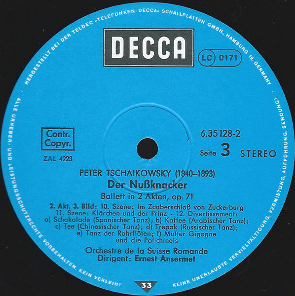 Pyotr Ilyich Tchaikovsky, Ernest Ansermet, L'Orchestre De La Suisse Romande : Nussknacker-Ballett (2xLP + Box, RE)
