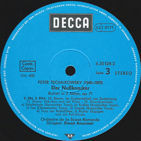 Pyotr Ilyich Tchaikovsky, Ernest Ansermet, L'Orchestre De La Suisse Romande : Nussknacker-Ballett (2xLP + Box, RE)