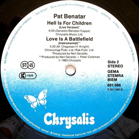 Pat Benatar : Love Is A Battlefield (12", Maxi)