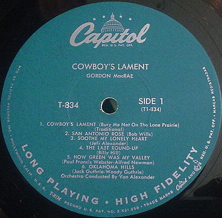 Gordon Macrae : Cowboy's Lament (LP)