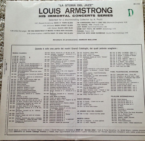 Louis Armstrong : His Immortal Concerts Series (LP, Comp)