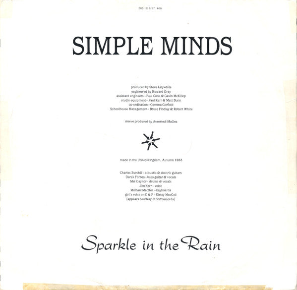 Simple Minds : Sparkle In The Rain (LP, Album, Son)