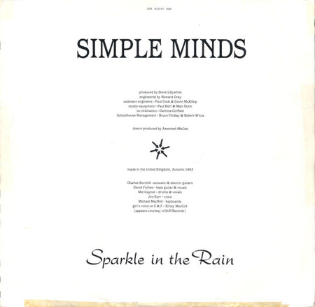 Simple Minds : Sparkle In The Rain (LP, Album, Son)