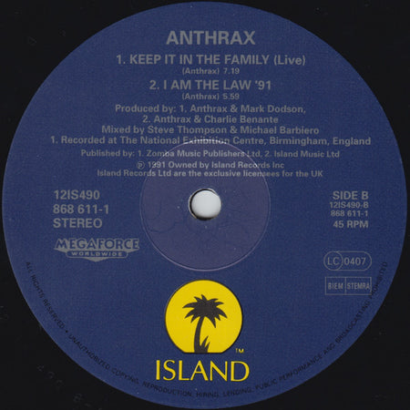Anthrax : Bring The Noise (12", Single)