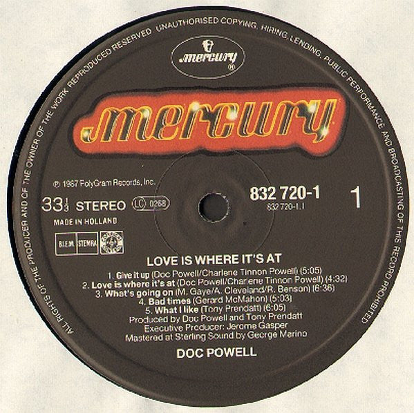 Doc Powell : Love Is Where It's At (LP, Album)