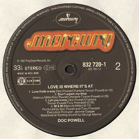 Doc Powell : Love Is Where It's At (LP, Album)
