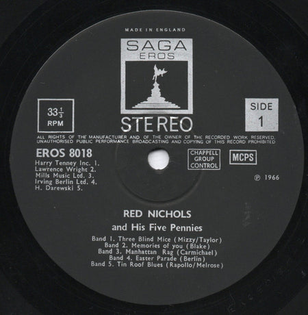 Red Nichols And His Five Pennies : Red Nichols And His Five Pennies (LP, Mono)