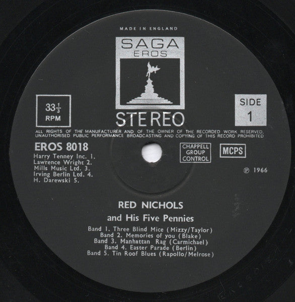 Red Nichols And His Five Pennies : Red Nichols And His Five Pennies (LP, Mono)