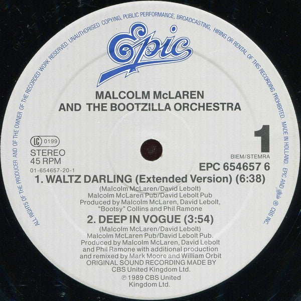 Malcolm McLaren And The Bootzilla Orchestra : Waltz Darling (Extended Version) (12", Maxi)