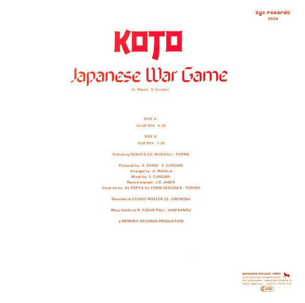 Koto : Japanese War Game (12", Maxi)