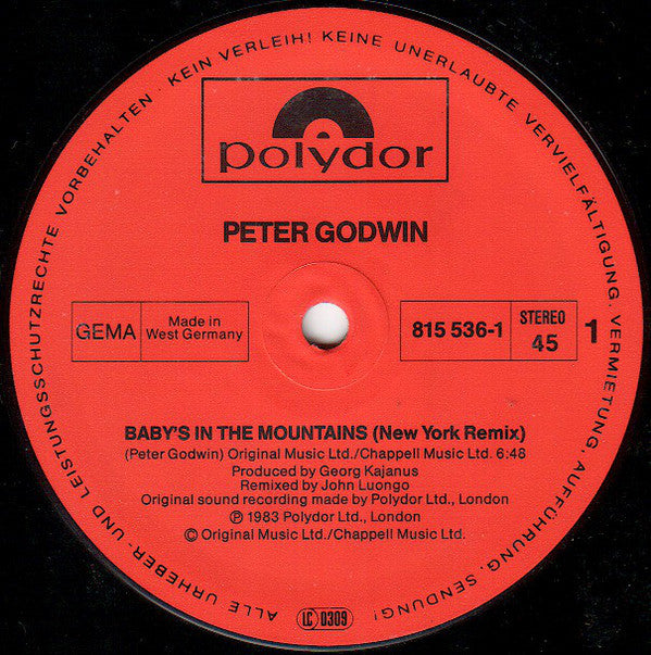 Peter Godwin : Baby's In The Mountains / Soul Of Love (12", Maxi)