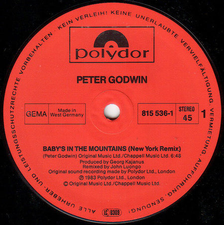 Peter Godwin : Baby's In The Mountains / Soul Of Love (12", Maxi)