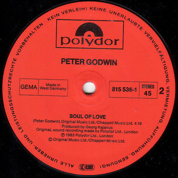 Peter Godwin : Baby's In The Mountains / Soul Of Love (12", Maxi)