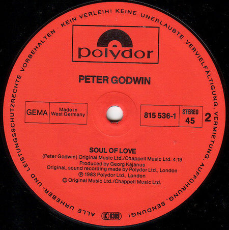 Peter Godwin : Baby's In The Mountains / Soul Of Love (12", Maxi)
